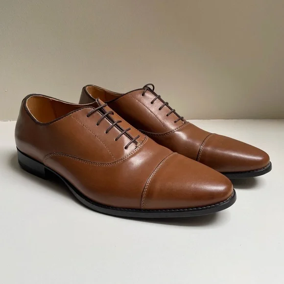 ZARA Classic Brown Leather Brogue Shoes Zara Men Size 43 / 10 Brown Oxford Dress Shoes Derby | eBay main image 4
